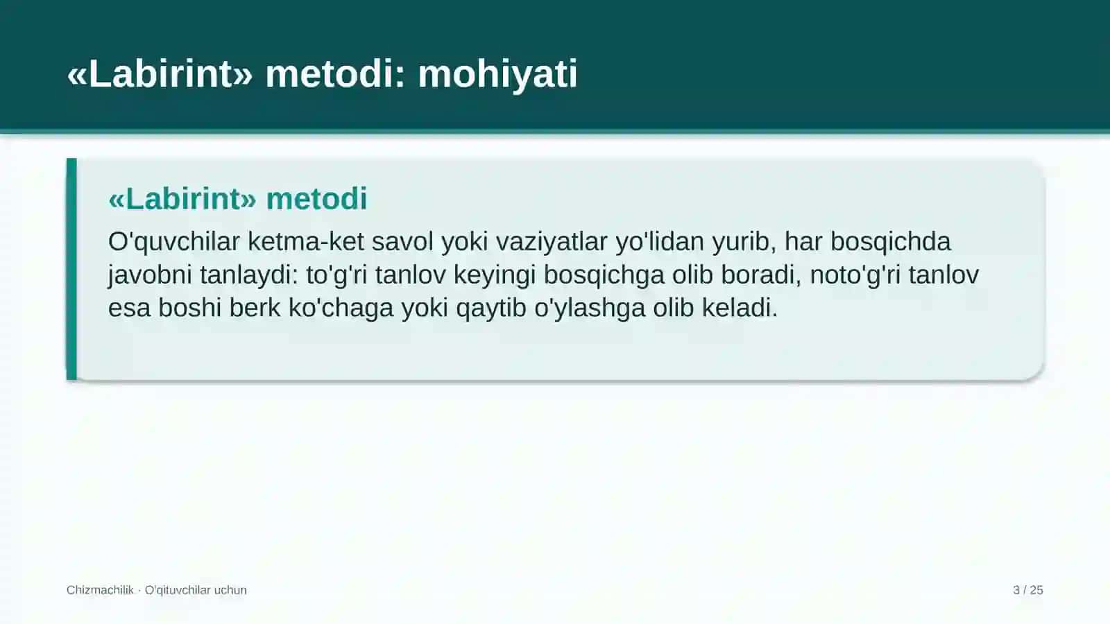 chizmachilik darslarida labirint metodidan foydalanish 6730 3