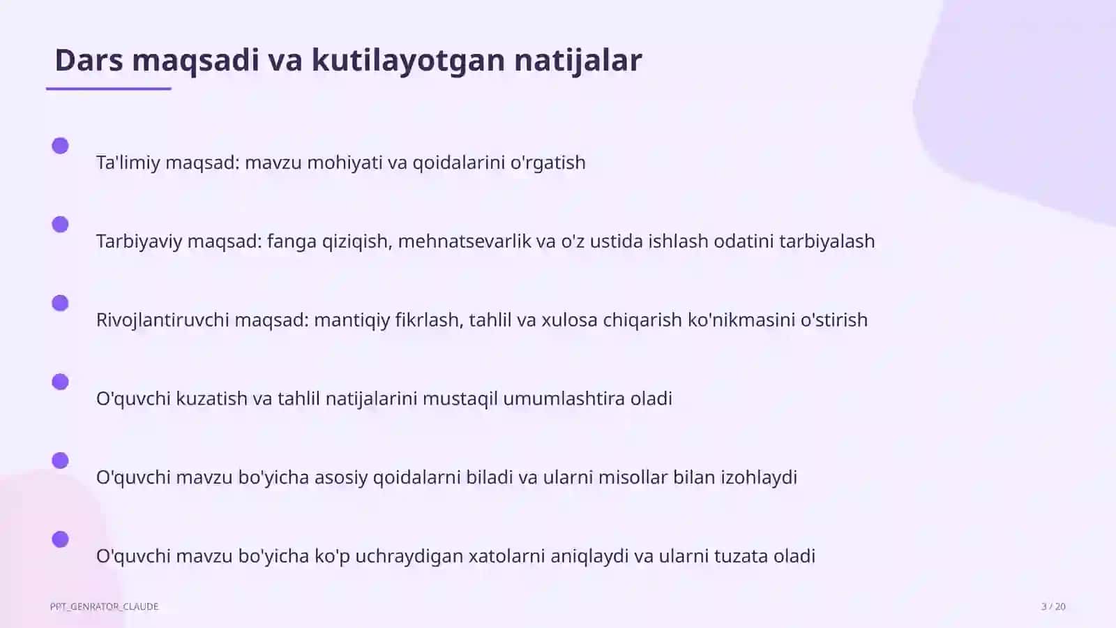 Yangi Milliy o'quv dasturi: asosiy o'zgarishlar 3