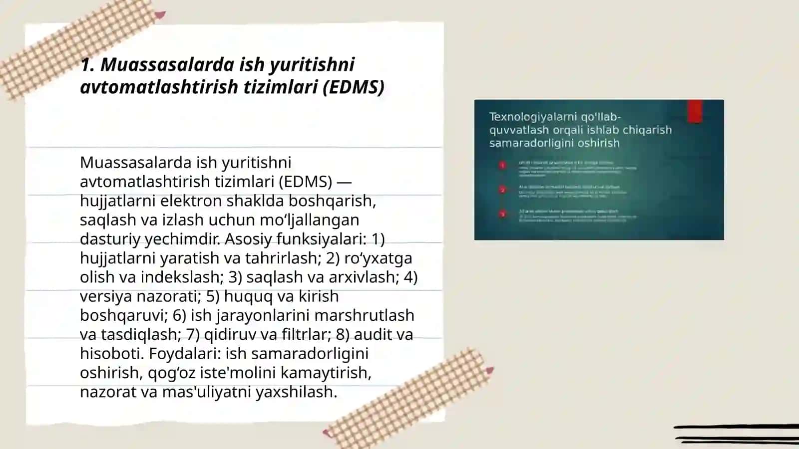 Muassasalarda ish yuritishni tashkil etish texnologiyalari 3