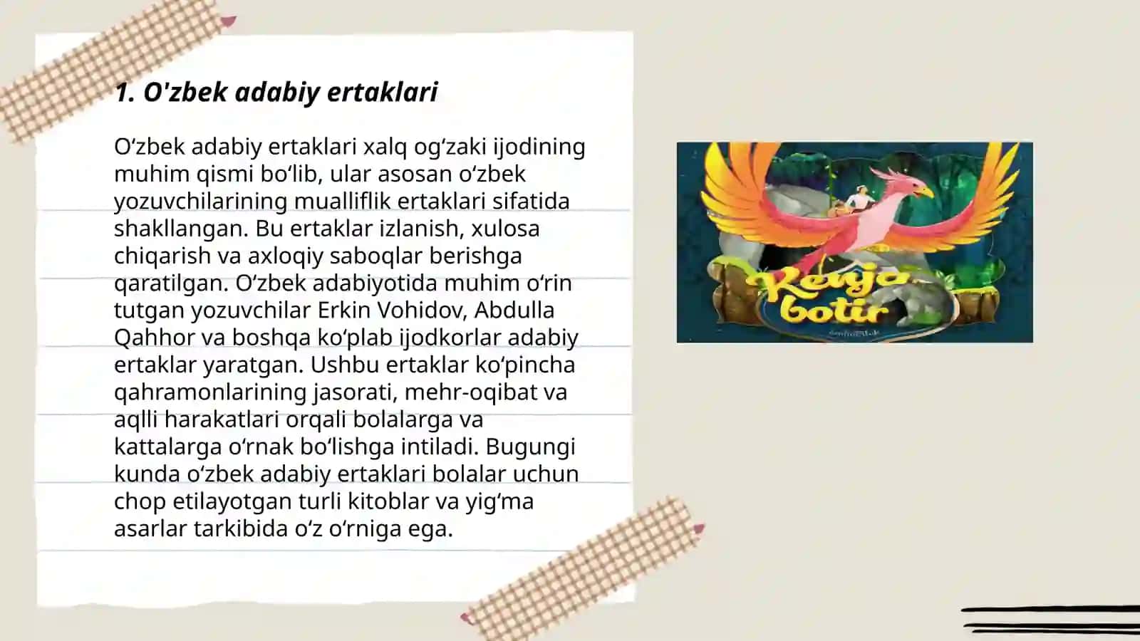 O'zbek adabiy ertaklari 3