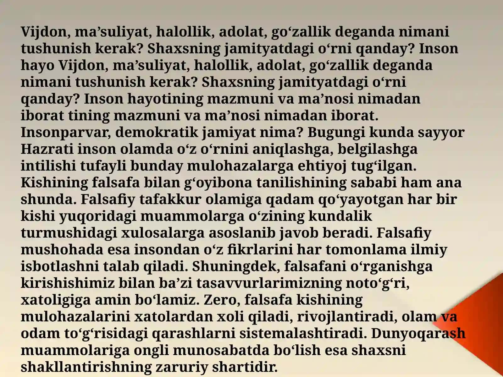 Falsafiy dunyo qarashning o’z o’zini anglashdagi roli 3