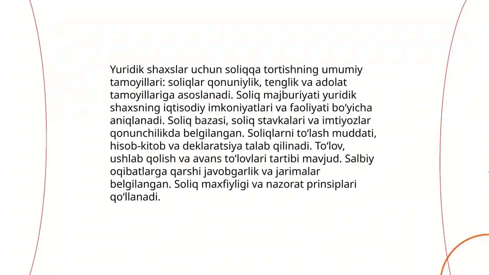 Yuridik shaxslar to‘laydigan soliqlarga umumiy tavsifnoma 3