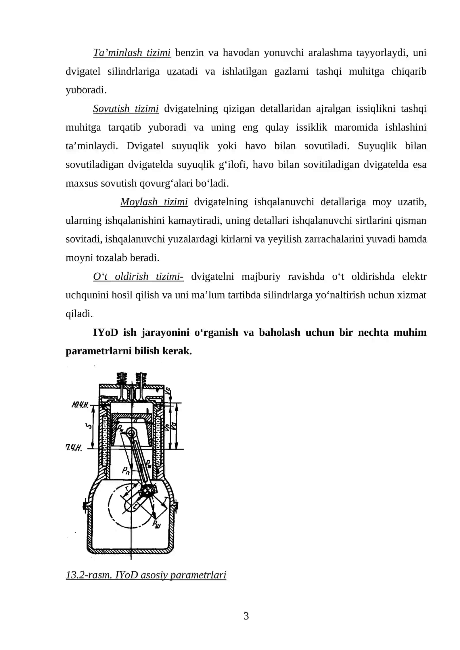 AVTOTRAKTOR ENERGIYA MANBAI-IChKI YONUV DVIGATELLARINING YARATILISh TARIXI, TURLARI, UMUMIY TUZILIShI VA ISh JARAYONI 3