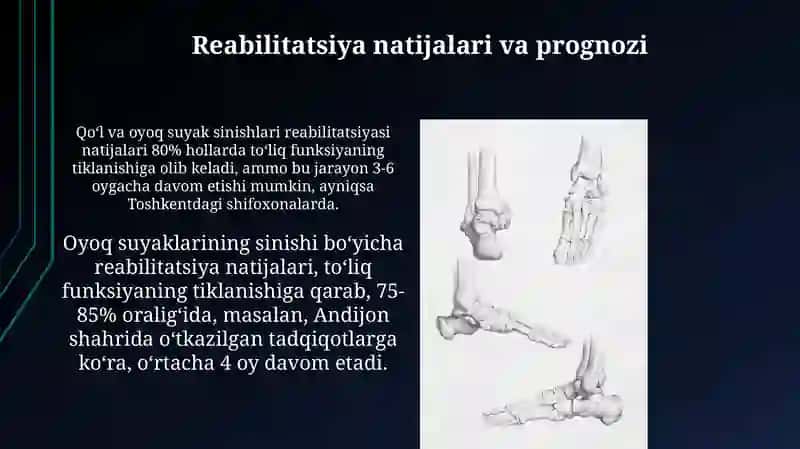 Qo'l va oyoq suyaklari sini shidan keying holatlarda reablitatsiya 3