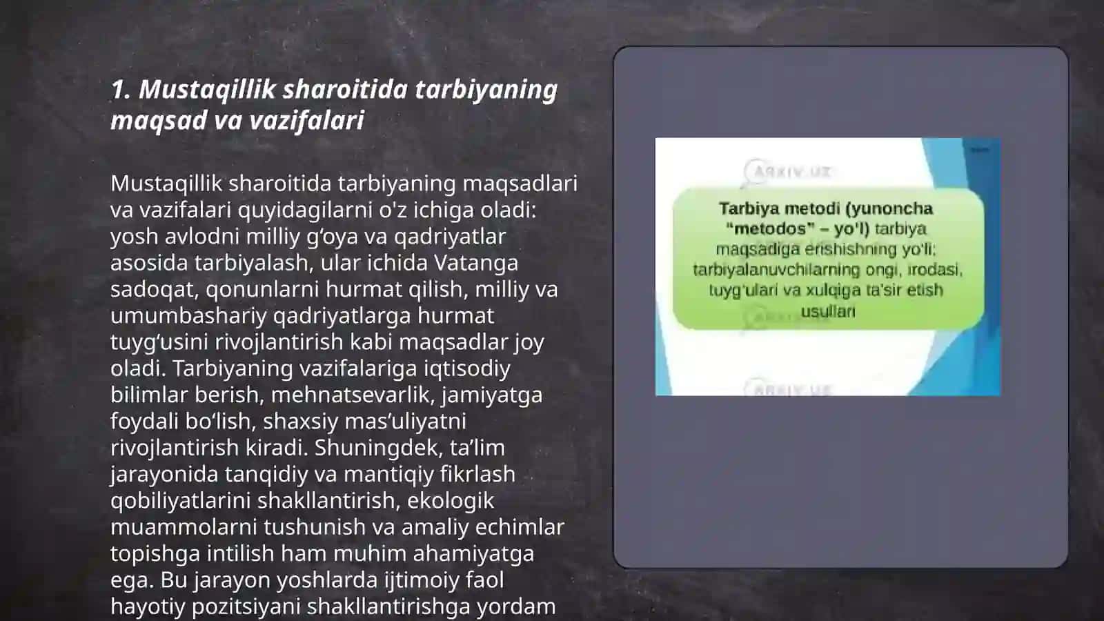 Mustaqillik sharoitida tarbiyaning asosiy vazifalari 3