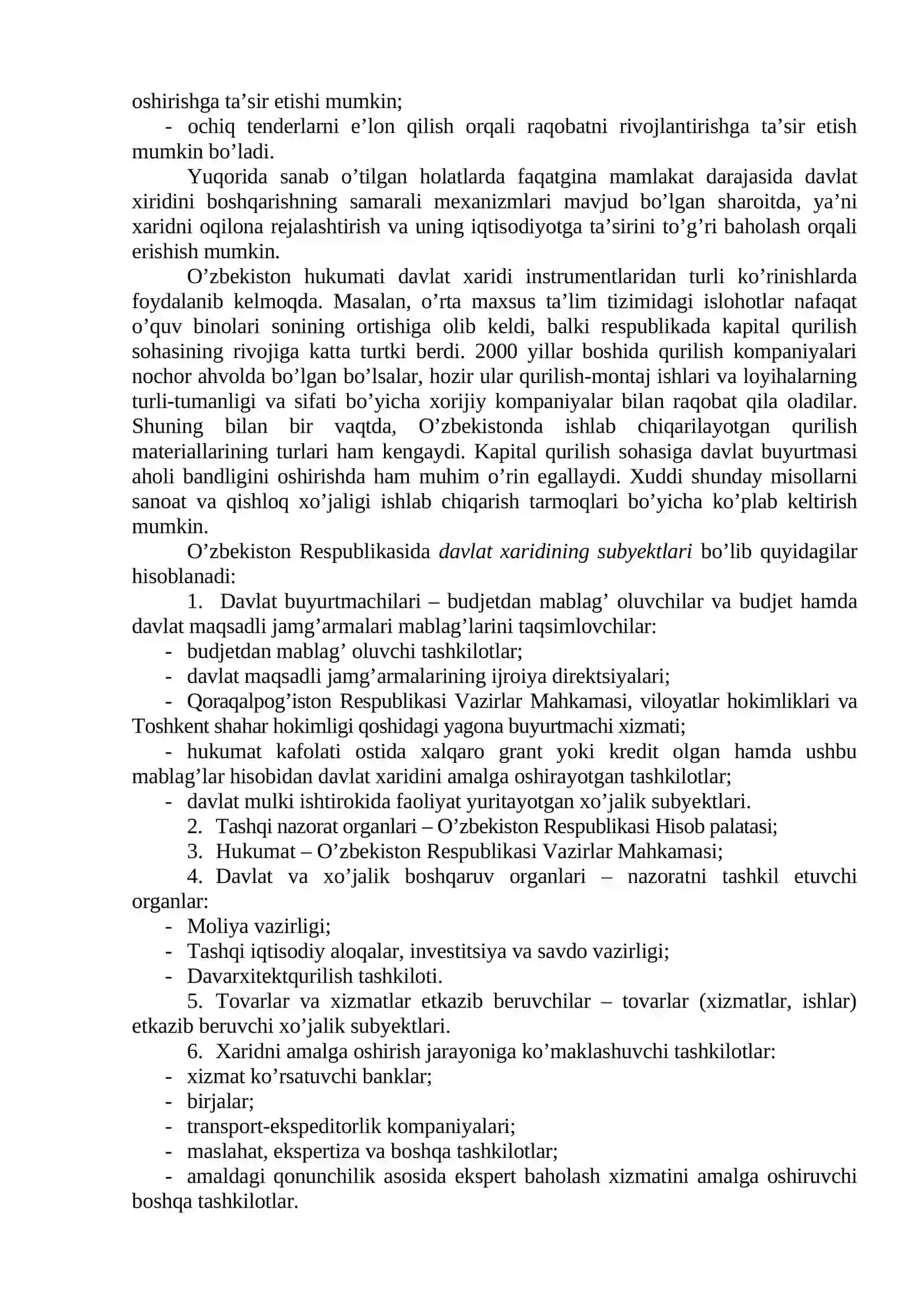 "Davlat xaridi va narxlari" Fani 3