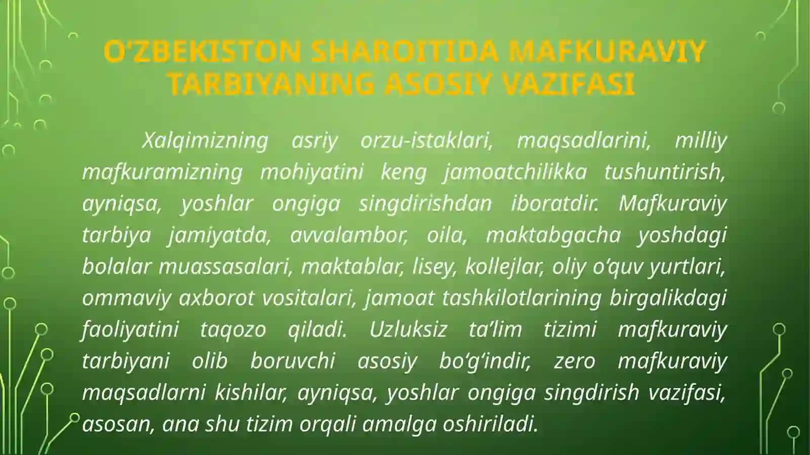 MAFKURAVIY TARBIYA 3