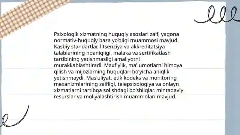Psixologik xizmatni tashkil qilish muammolari 3