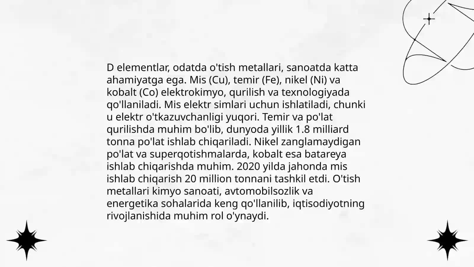 D elementlarning sanoatda olinishi 3