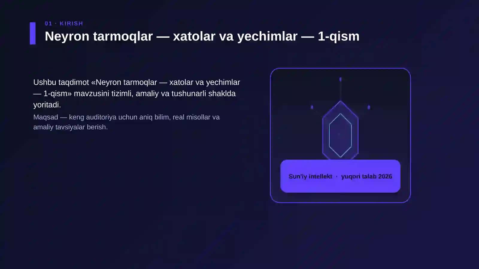Neyron tarmoqlar — xatolar va yechimlar — 1-qism 3