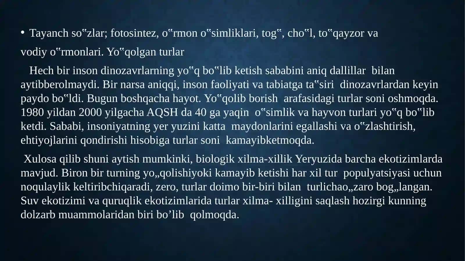 O‟simlik va hayvonot dunyosi va uni muhofaza qilish 3