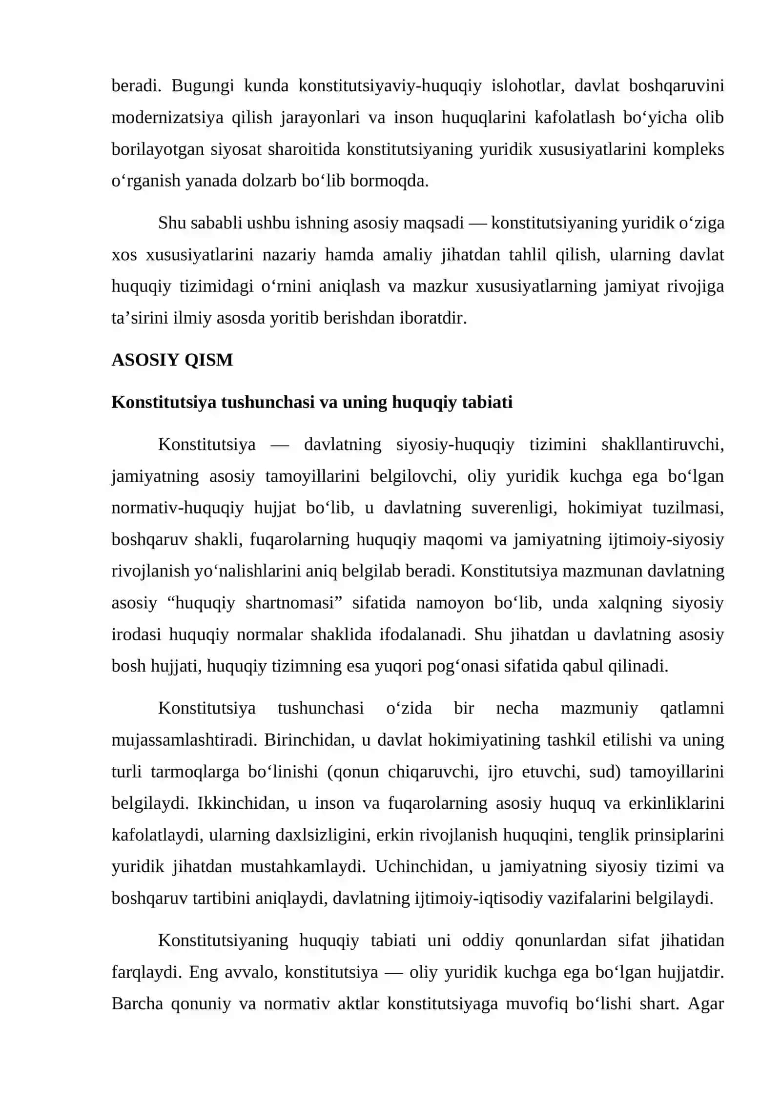 Konstitutsiyaning yuridik o‘ziga xos xususiyatlari 3