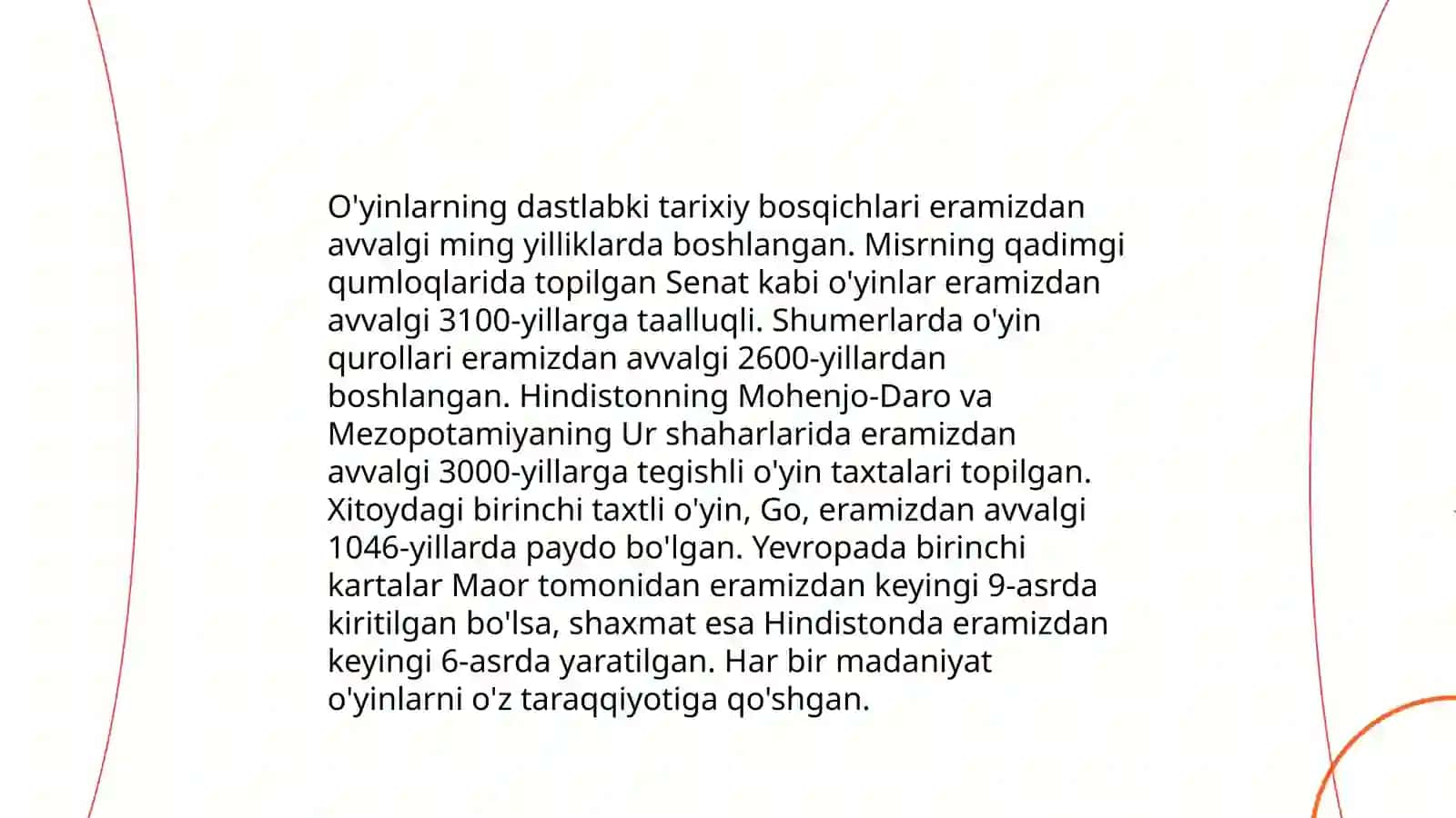 O'yinining kelib chiqish tarixi 3