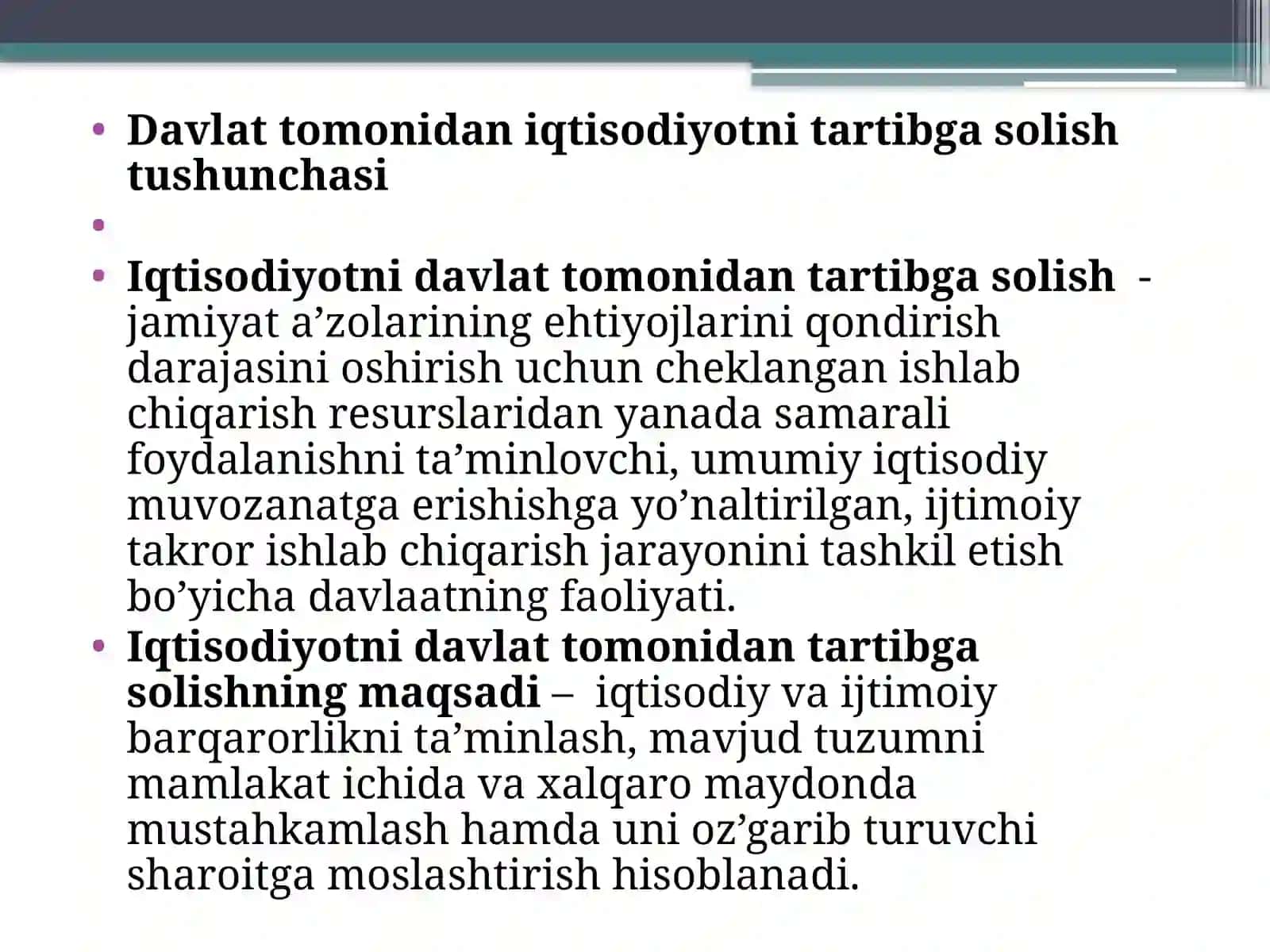 Korxonalar faoliyati n davlat tomonidan tartibga solish tartibi 3