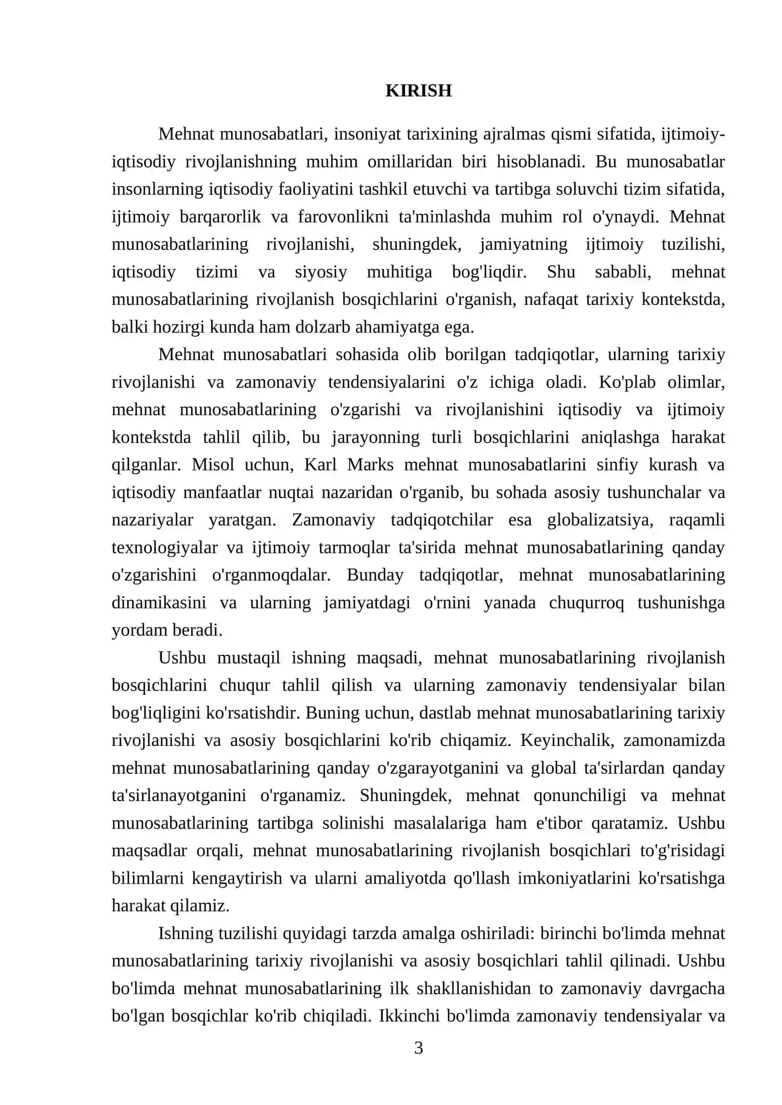 Mehnat munosabatlarining rivojlanish bosqichlari 3