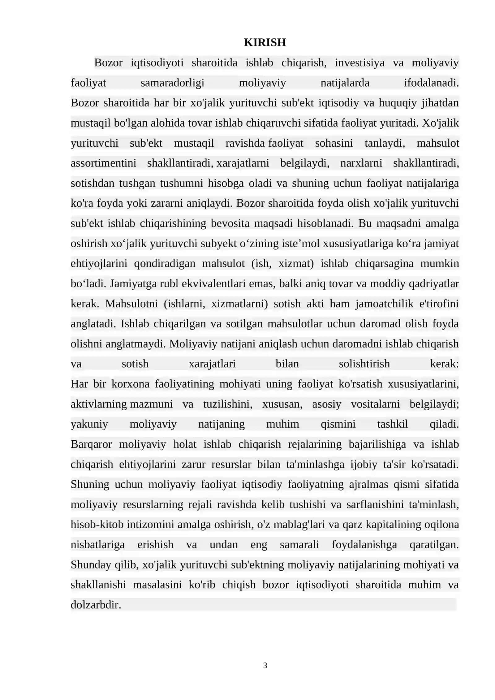 FAOLIYATNING MOLIYAVIY NATIJALARI STATISTIKASI 3