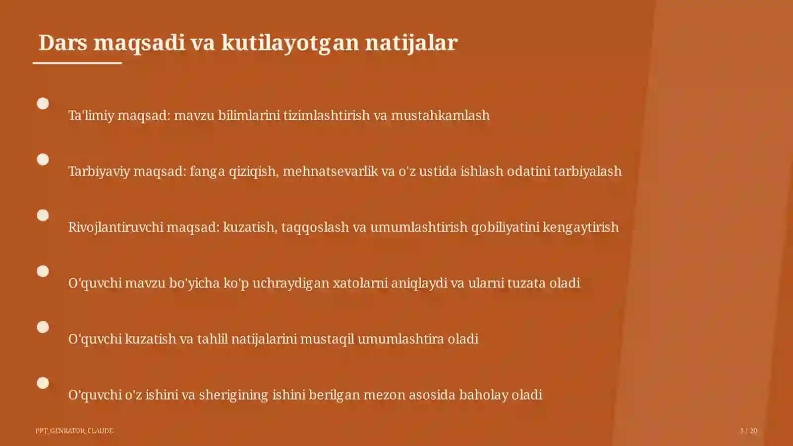 Tasviriy san'at va musiqa (1–7) — ochiq dars uchun 3