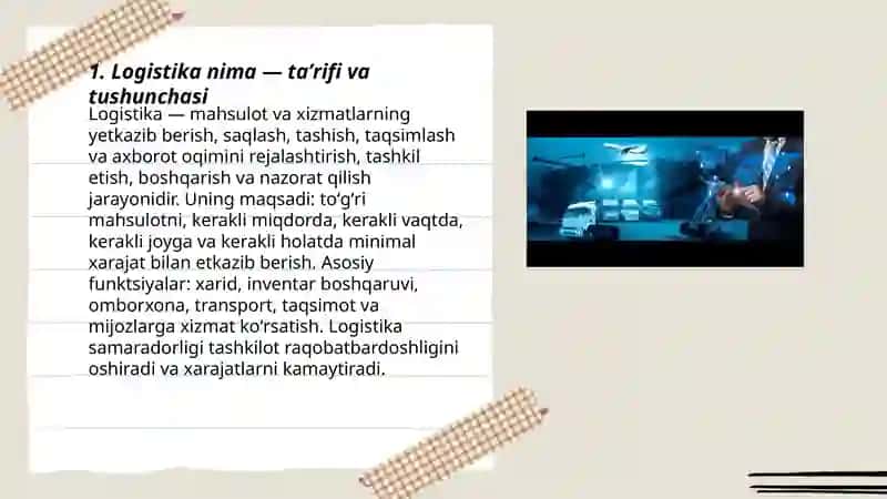 Logistika nima 3