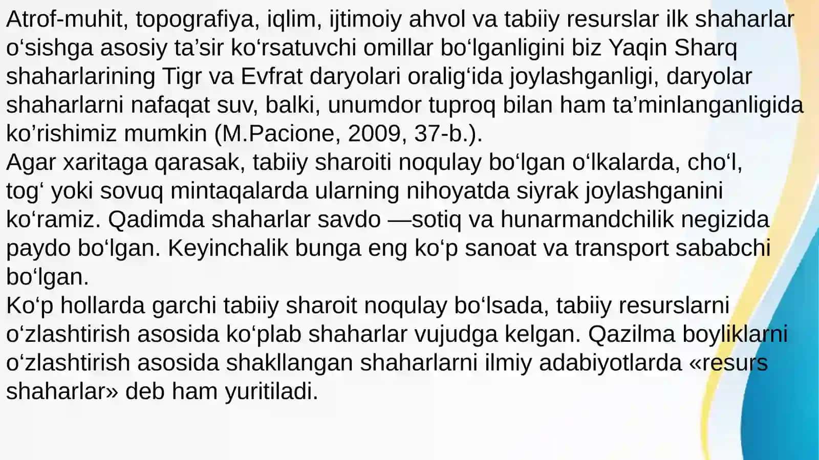 SHAHAR PAYDO BO`LISH OMILLARI 3