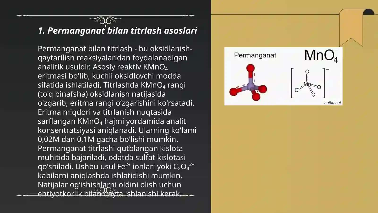 Permanganat bilan titrlash 3