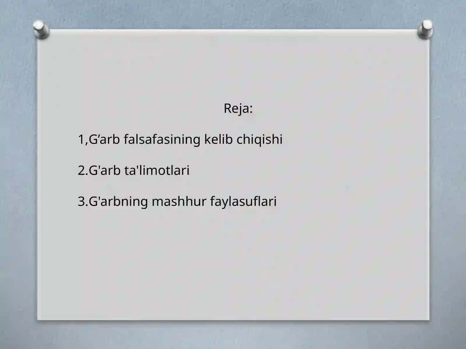 G’ARB FALSAFASI 3