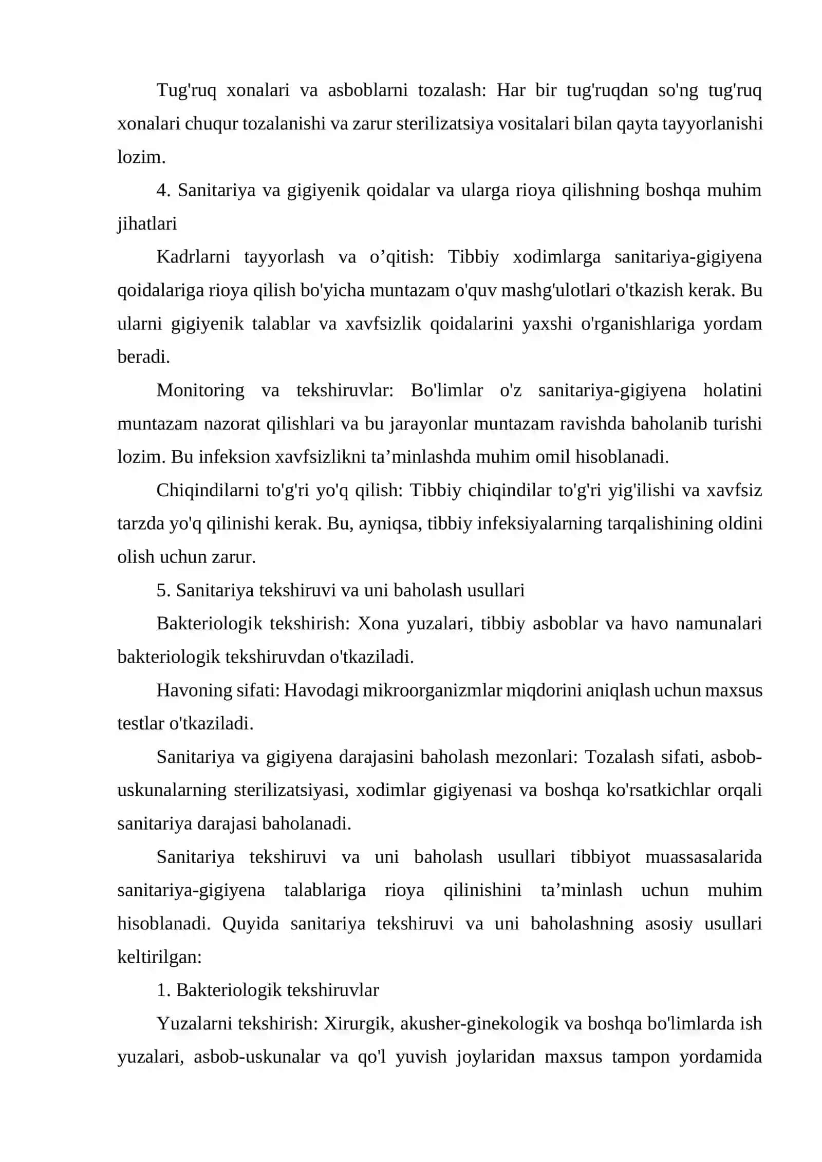 Biologik ashyoni bakterial kontaminasiyasini biokimyoviy usulda aniqlash. Xirurgik, akusher-ginekologik va unga yondosh bo’lgan bo’limlarni sanitariya bakteriologik tekshirish va baho berish 3