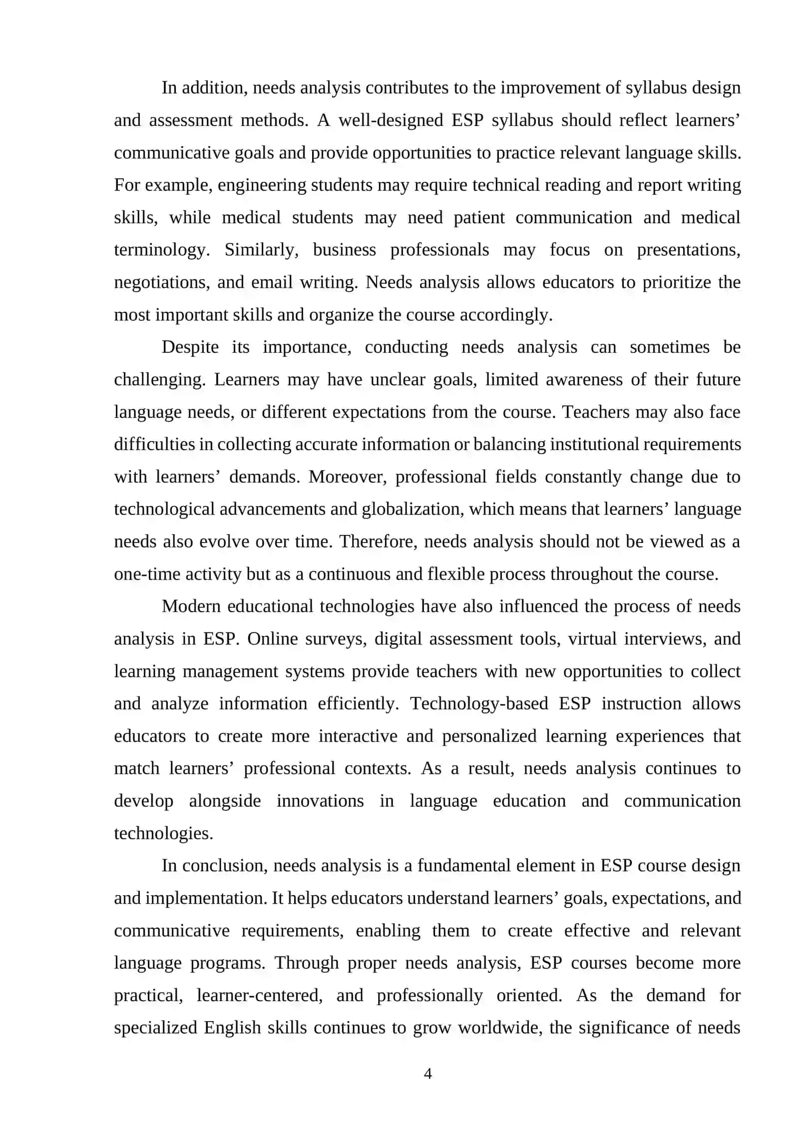 Needs analysis in ESP courses 3