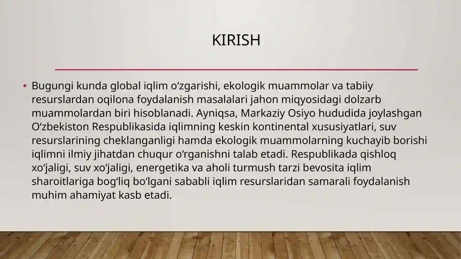 O'ZBEKISTON IQLIMI 3