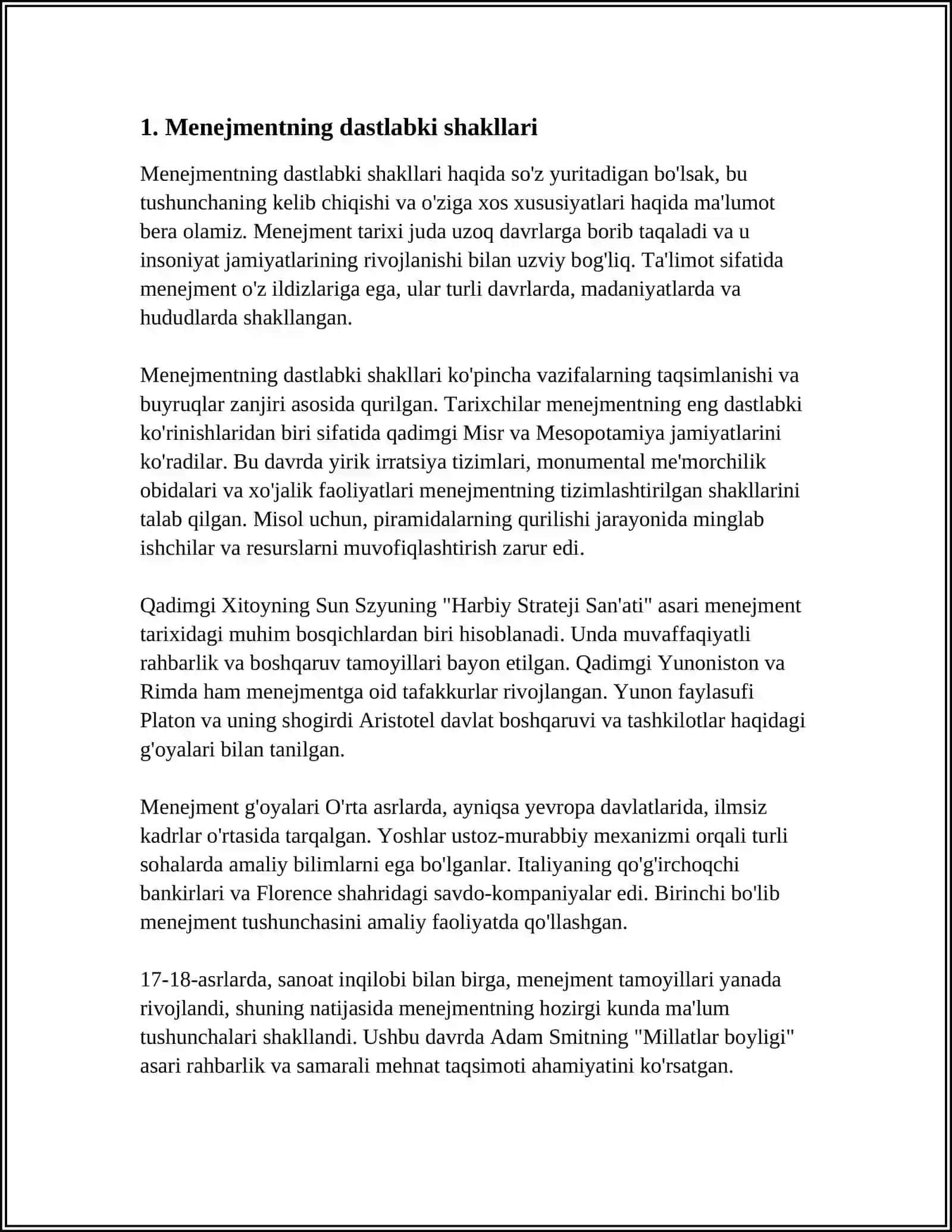 MENEJMENTNING RIVOJLANISH TARIXI VA HOZIRGI HOLATI 3