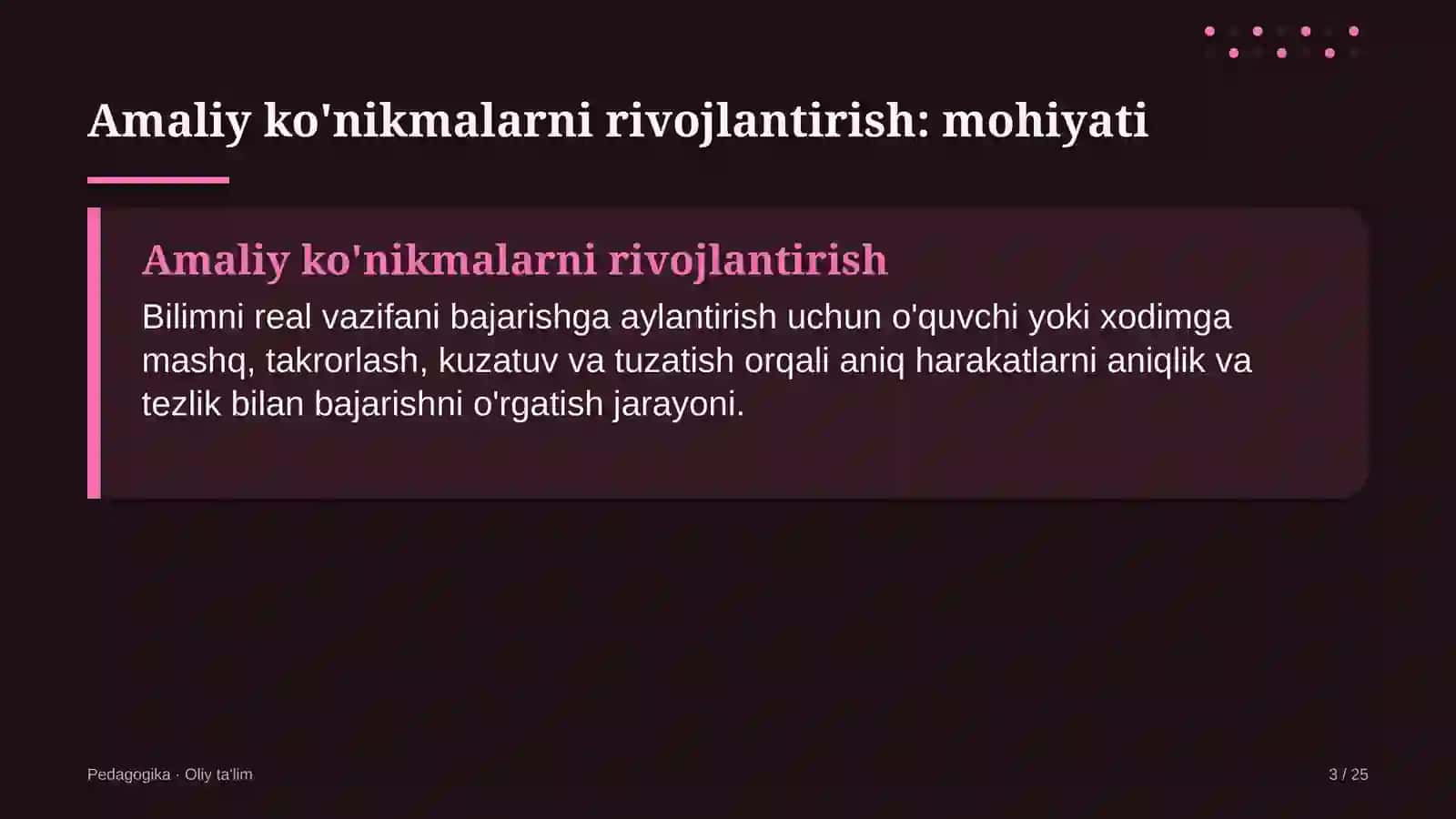 elchixonalarda amaliy ko'nikmalarni rivojlantirish 7031 3