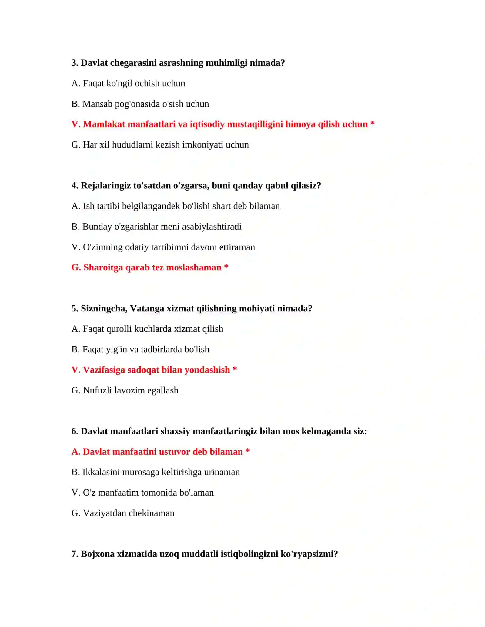 PSIXOLOGIK SINOV SAVOLLARI 3