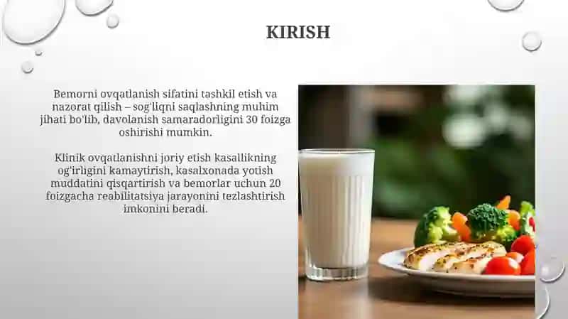 Bemorlarning ovqatlanishini tashkil etish va nazorat qilish 3