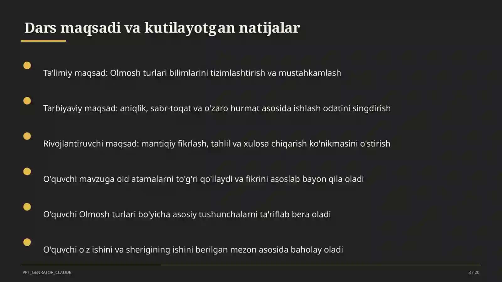 Olmosh turlari (6-sinf) 3