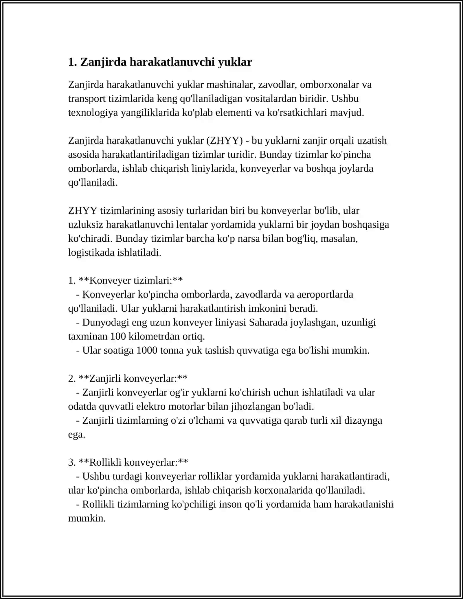 ZANJIRNI BIR QISMI UCHUN OM QONUNI 3