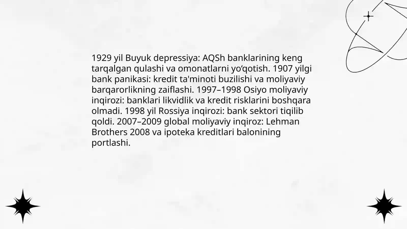 Bank inqirozlari 3