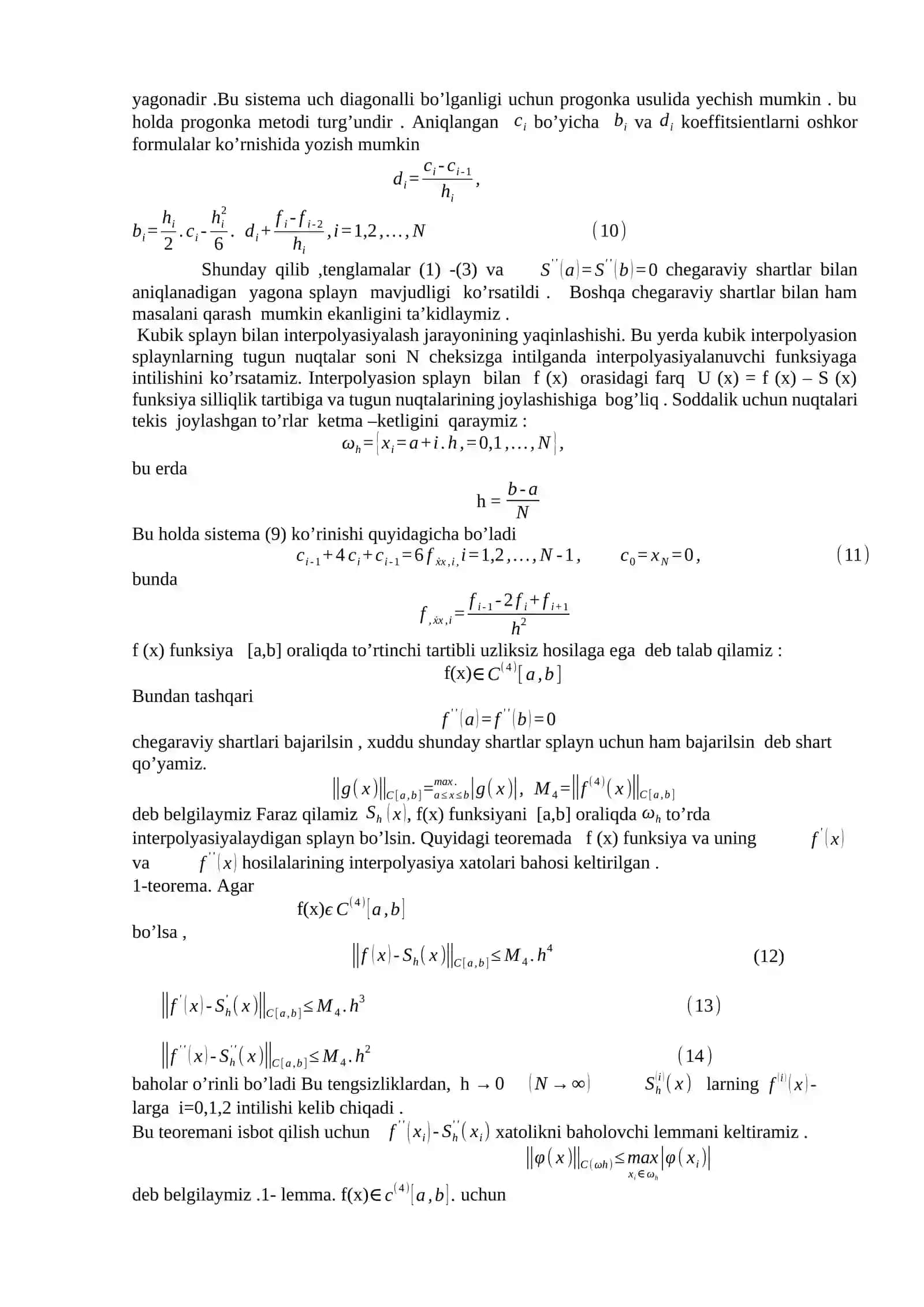 Kubik splayn bilan interpolyasiylash 3