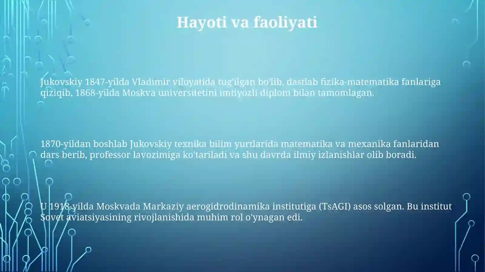 Jukovskiyning qilingan ishlari 3