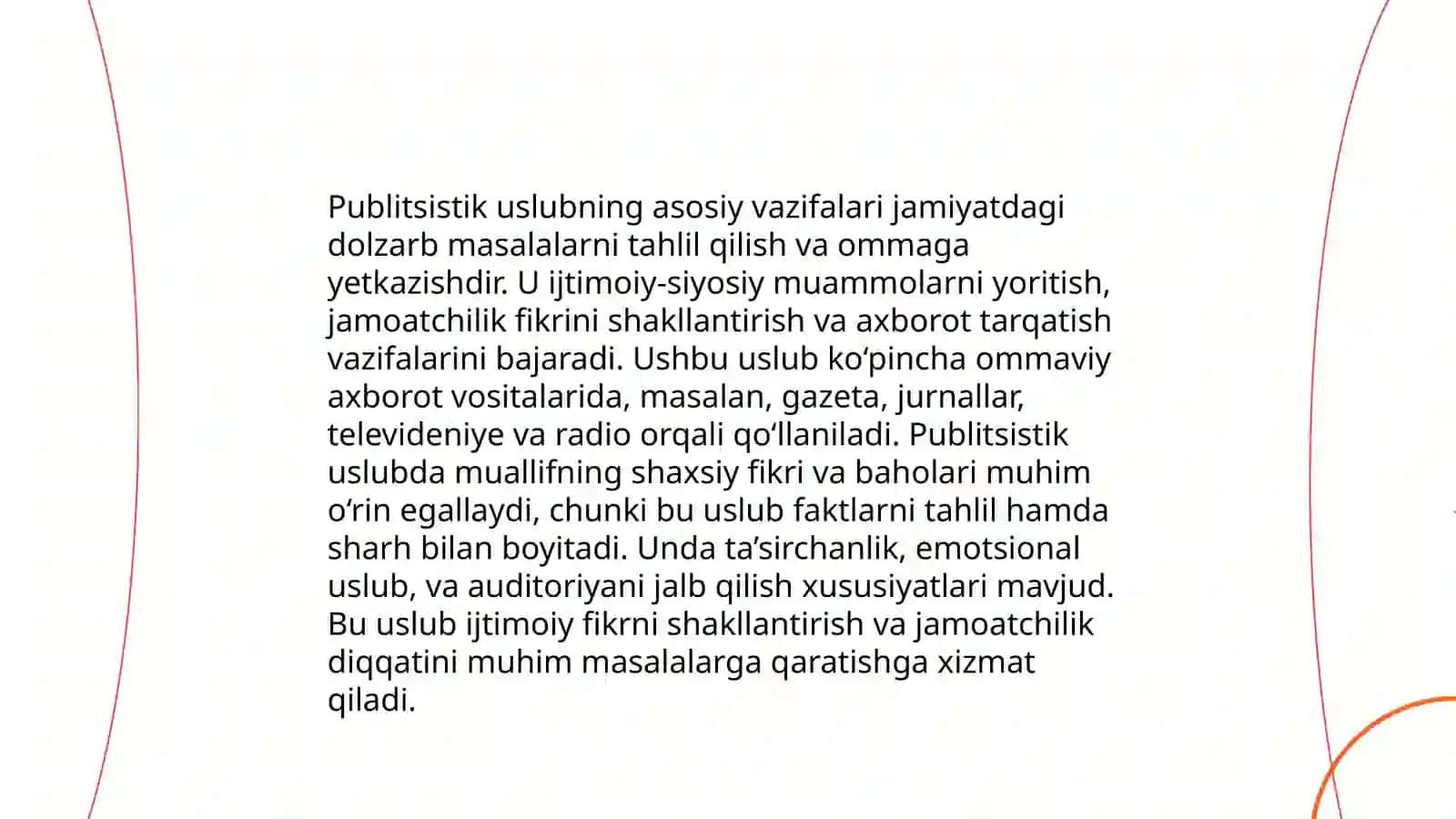 Publitsistik uslub va og`zaki uslublarning leksik - grammatik xususiyatlari 3
