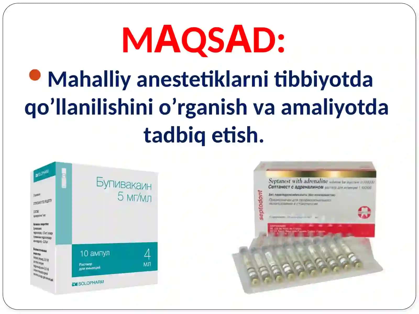Mahalliy anestetiklar tasnifi 3
