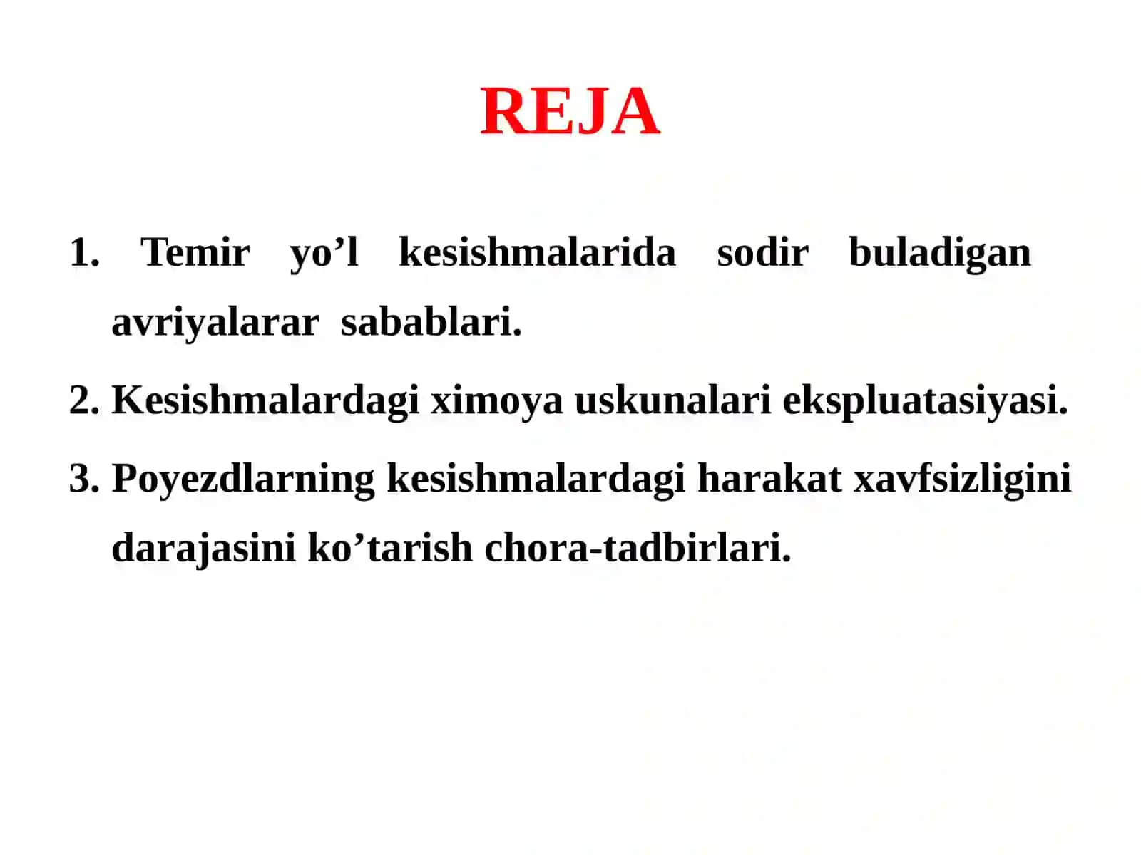 28-MA’RUZA TEMIR YO'L KESISHMALARIDA POYEZDLARHARAKATI XAVFSIZLIGINITA’MINLASH 3