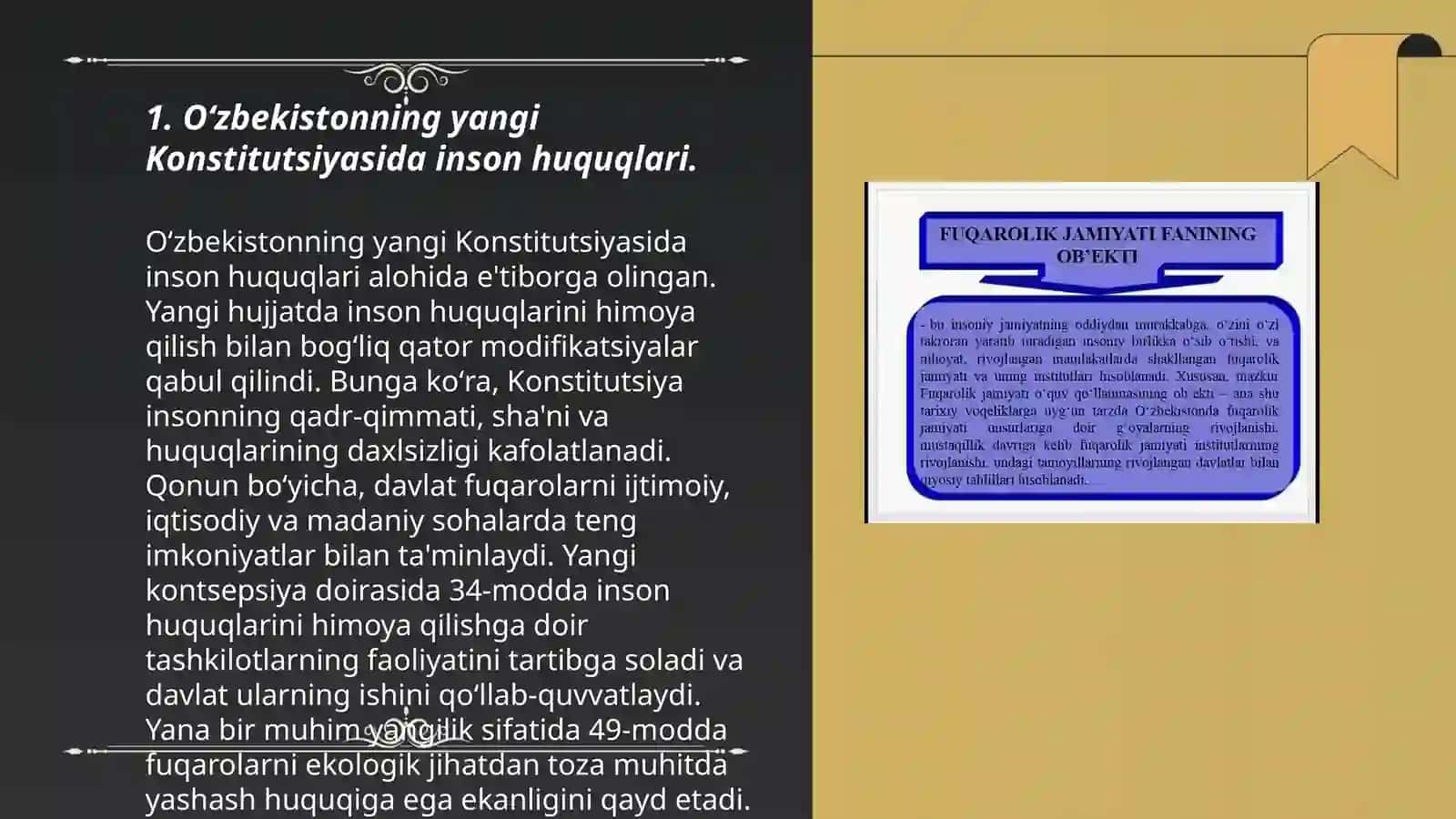 Yangi Oʻzbekistonda inson haq-huquqlari va erkinliklarini kafolatligining yaratilishi 3