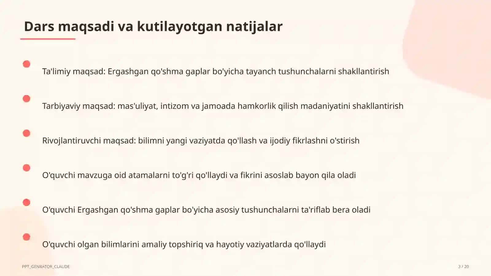 Ergashgan qo'shma gaplar (9-sinf) 3