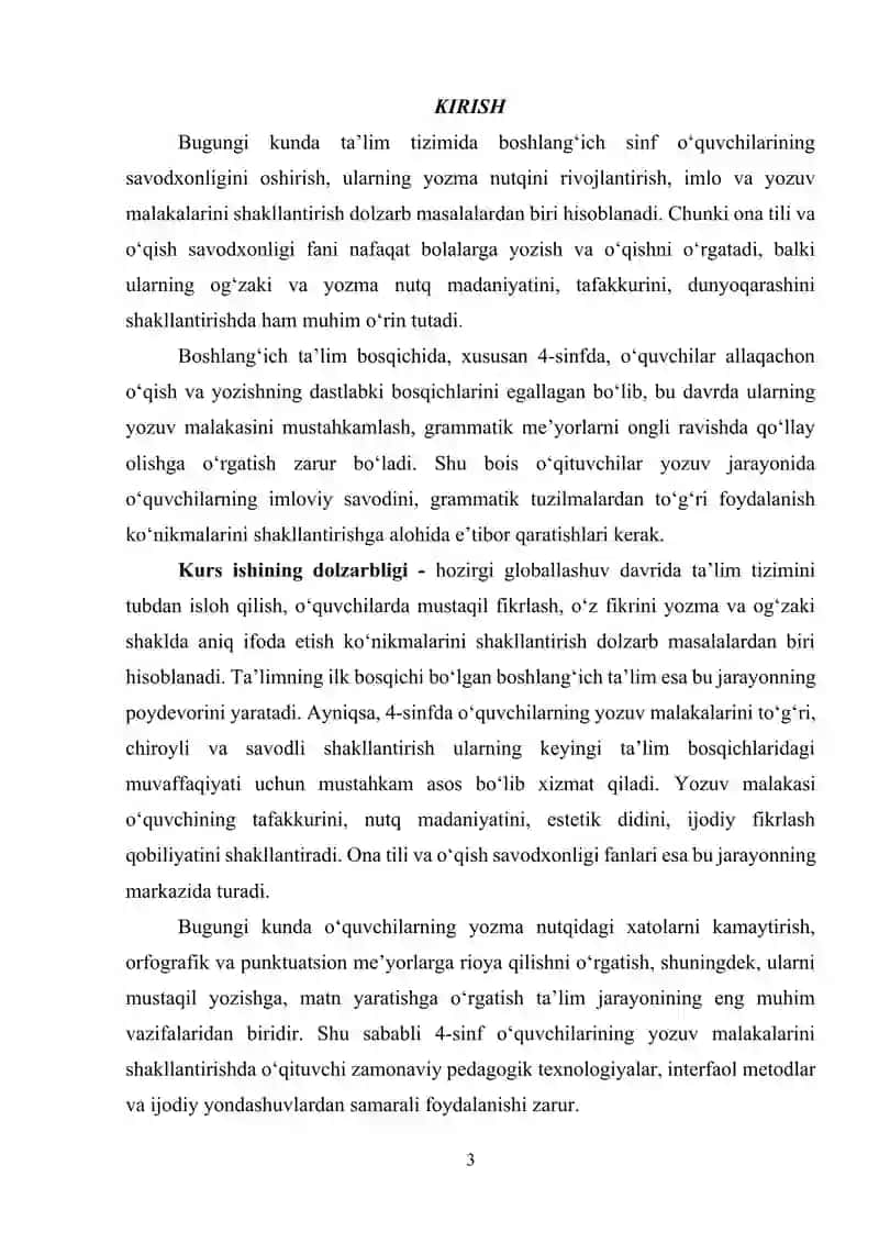 4-sinfda ona tili va o‘qish savodxonligi darslarida o‘quvchilarning yozuv malakalarini shakllantirish usullari 3