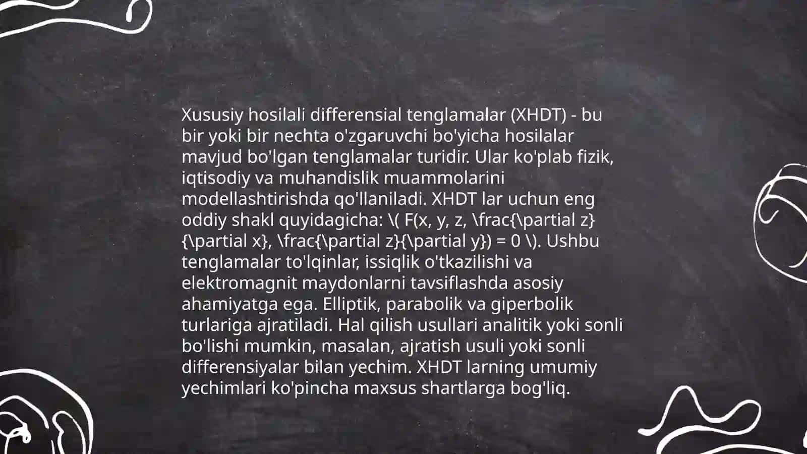 Xususiy hosilali differensial tenglamalar 3