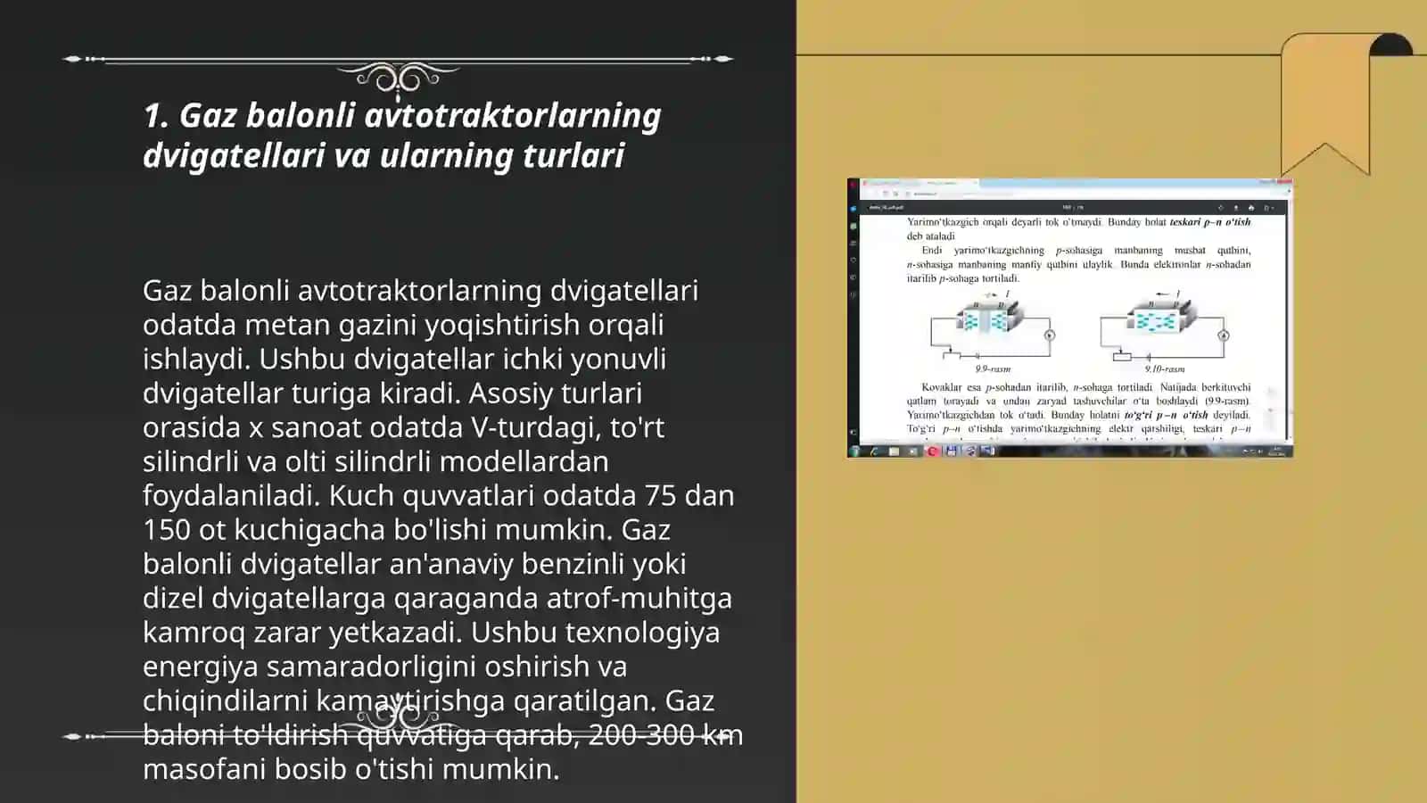 Gaz balonli avtotraktorlarning dvigatelning tamirlash tizimining tuzilishi va ishlashi 3