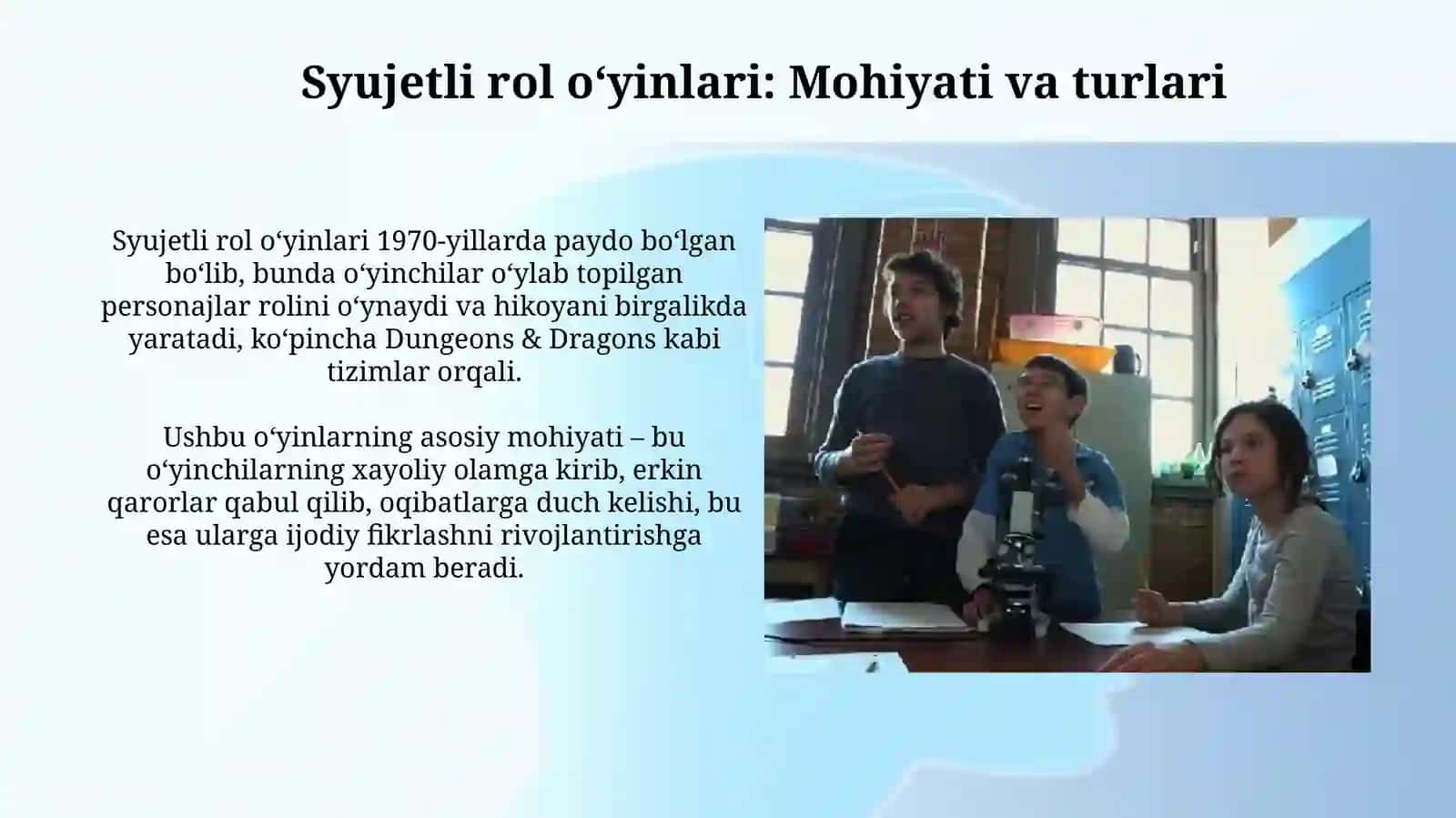 Syujetli rol oʻyinlari, konstruktiv va taʼlimiy oʻyinlar 3