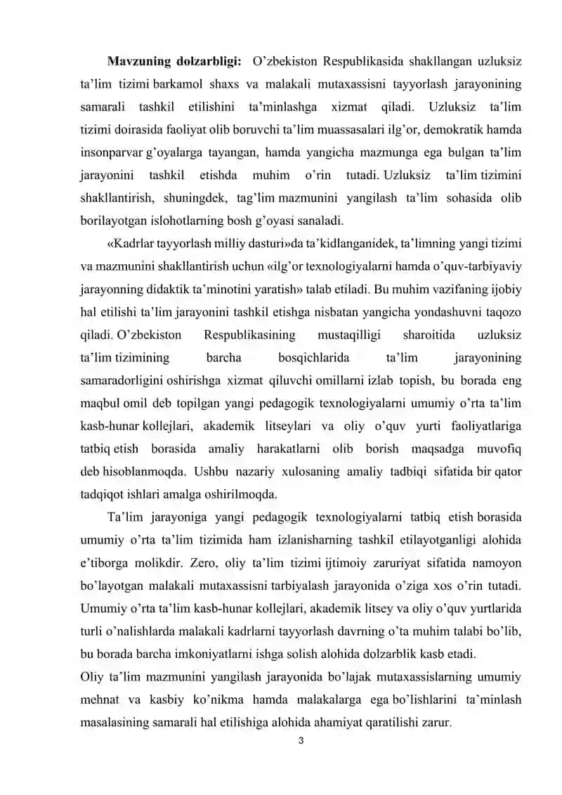 Algebraik mazmundagi masala va ularni o`rganish metodikasi (1-4- sinf misolida) 3
