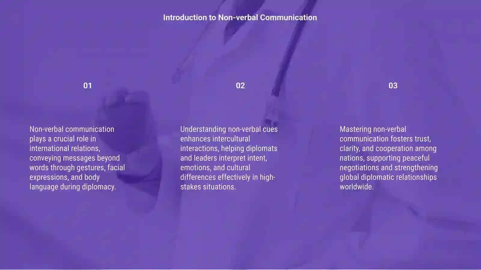 Non-verbal communication in international relations 3