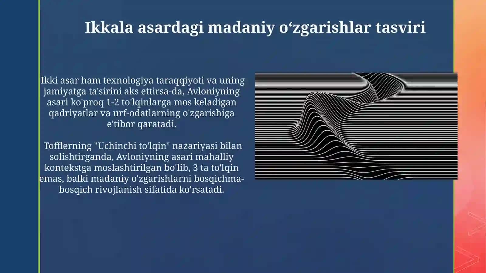 Avloniyning "Madaniyat toʻlqinlari" maqolasi va E.ToffLerning "Uchinchi toʻlqin" asariga 3