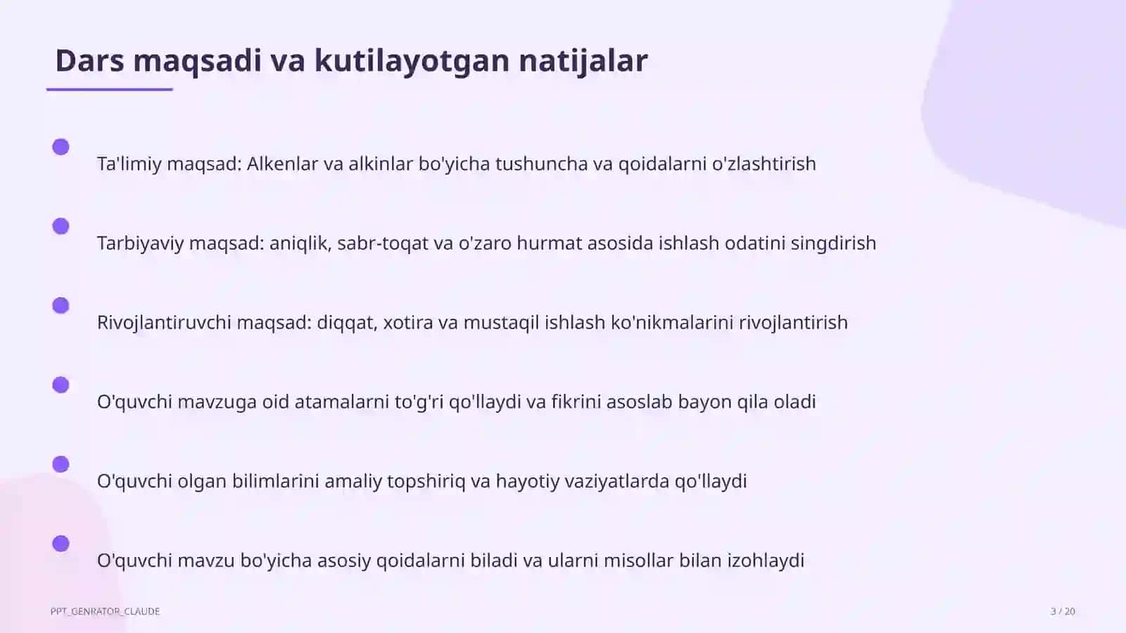 Alkenlar va alkinlar (10-sinf) 3